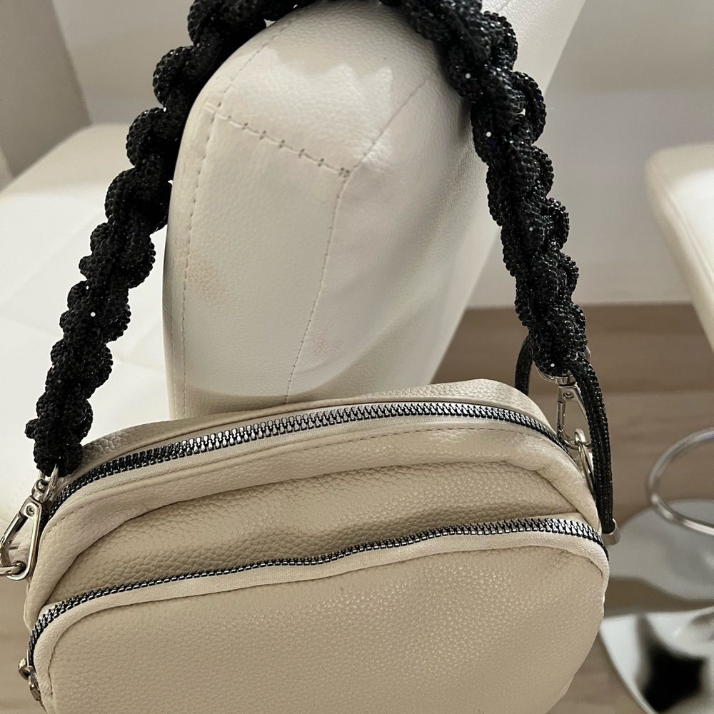 Braided Crystal Rhinestone Purse Strap - Picture 9 of 11